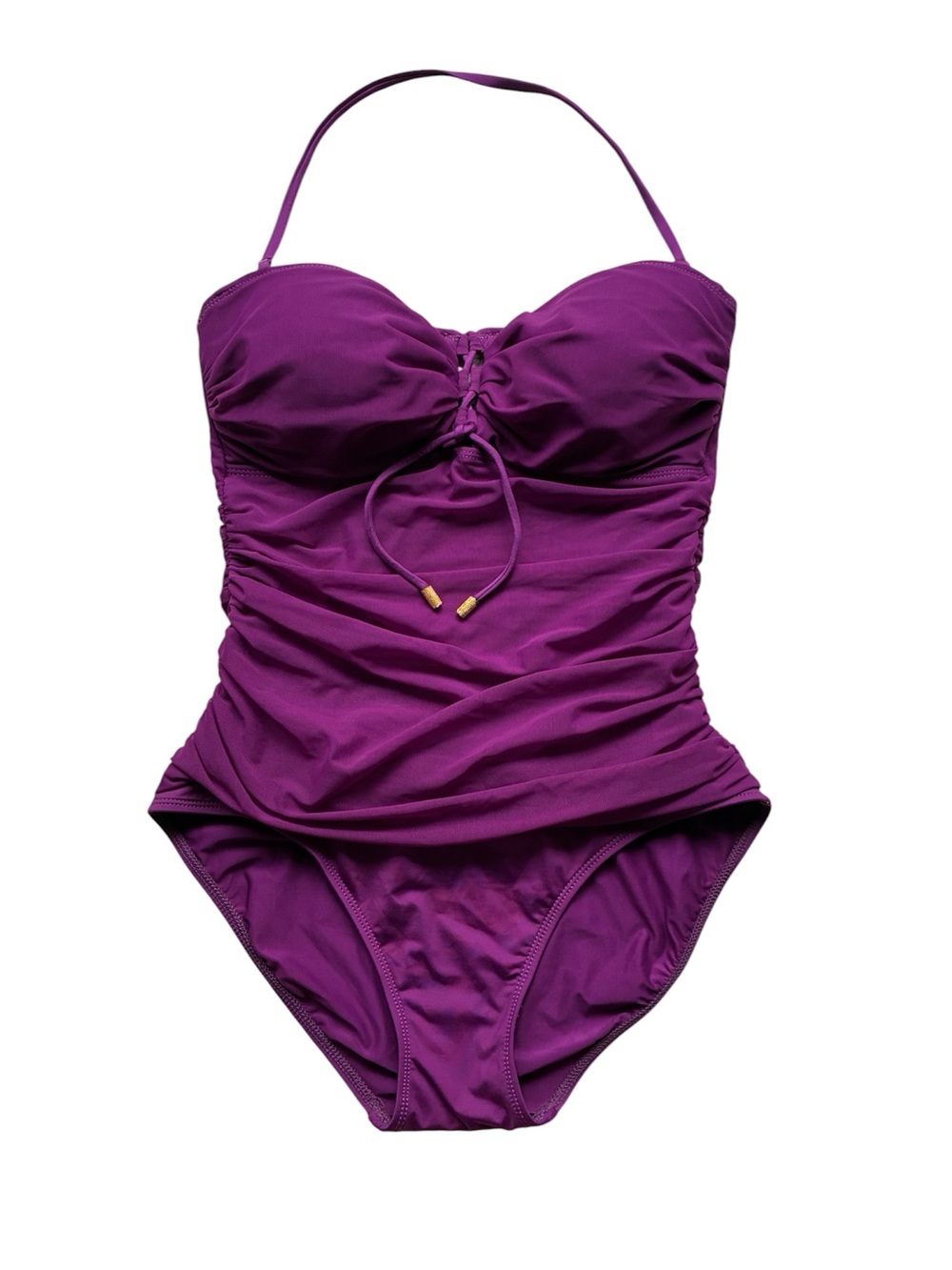 Ralph Lauren (LRL) Purple Ruched One Full Piece Swimsuit Size 8 / Small